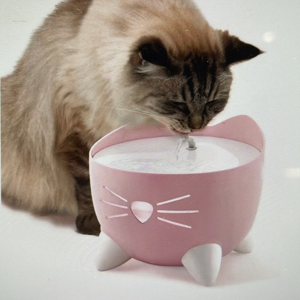 Electric Catit Cat Drinking Fountain White & Pink